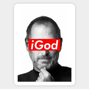 Steve Jobs is the iGod. Sticker